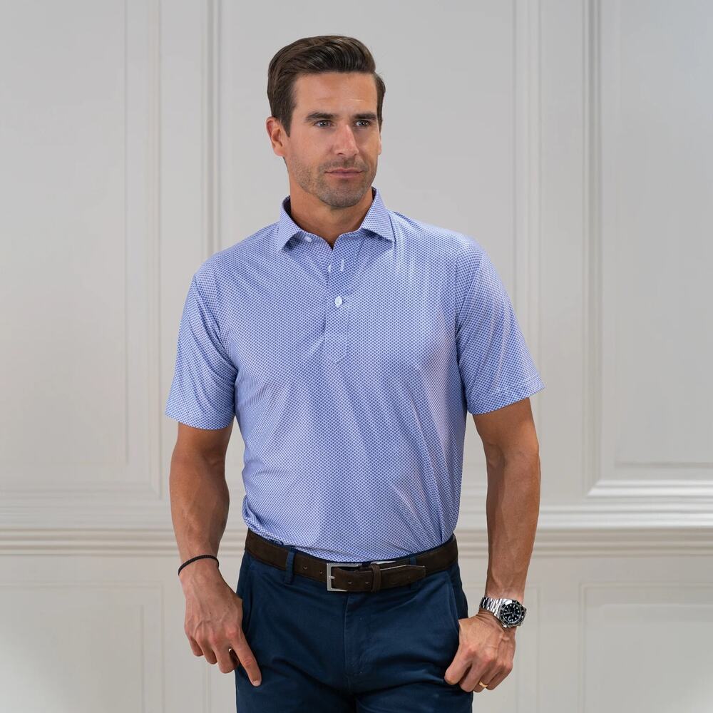 NWT Collars & Co Featherweight Flex Polo Relaxed Fit Congressional Navy XL